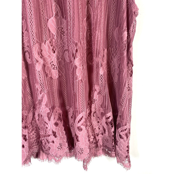 Xhilaration Tunic Tank Top Pink Lace Crochet XL Romantic Soft Girl Feminine Core - Picture 8 of 14